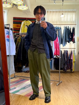 「MOSCOT（モスコット）のアイテム」を使った、lichen25さん（メンズ・174cm）の冬コーディネート