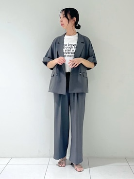 「GALLEST（ギャレスト）のアイテム（テーラードジャケット）」を使った、shioriさん（レディース・169cm）の春コーディネート