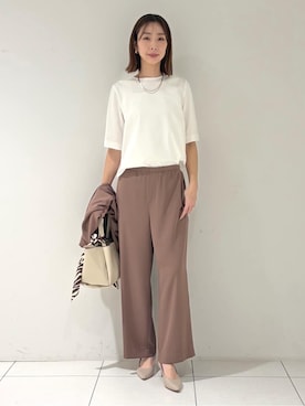 「TAKEO KIKUCHI（タケオキクチ）のアイテム（パンツ）」を使った、shioriさん（レディース・169cm）の春コーディネート