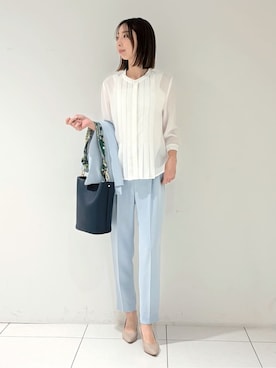 「HusHusH（ハッシュアッシュ）のアイテム（パンツ）」を使った、shioriさん（レディース・169cm）の春コーディネート