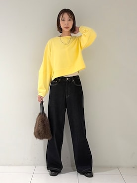 「GALLEST（ギャレスト）のアイテム（デニムパンツ）」を使った、shioriさん（レディース・169cm）の秋コーディネート