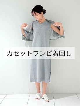 「アイテム（バンダナ/スカーフ、パープル系）」を使った、shioriさん（レディース・169cm）の夏コーディネート