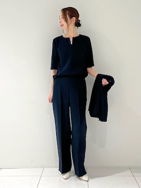 「アイテム（スーツジャケット、ブルー系）」を使った、shioriさん（レディース・169cm）の春コーディネート