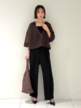「アイテム（折りたたみ傘）」を使った、shioriさん（レディース・169cm）の春コーディネート