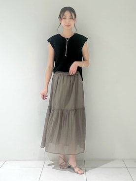 「INDIVI（インディヴィ）のアイテム」を使った、shioriさん（レディース・169cm）の夏コーディネート