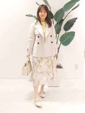 「アイテム（トレンチコート、グレー系）」を使った、YuKaRiさん（レディース・158cm）の春コーディネート