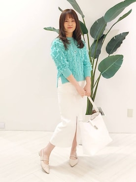 「INDIVI（インディヴィ）のアイテム」を使った、YuKaRiさん（レディース・158cm）の春コーディネート