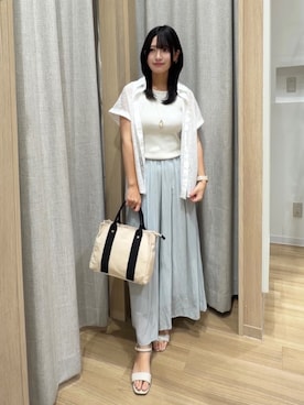 「Lee（リー）のアイテム（トートバッグ）」を使った、Fumikaさん（レディース・158cm）の夏コーディネート