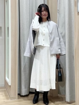 「アイテム（ノーカラーコート）」を使った、Fumikaさん（レディース・158cm・30代）の秋コーディネート