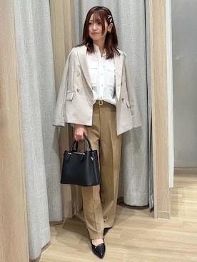 「grove（グローブ）のアイテム（パンツ）」を使った、Fumikaさん（レディース・158cm）の春コーディネート