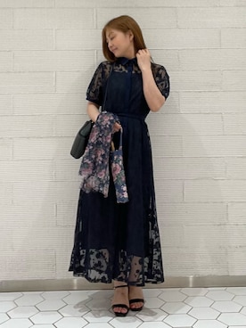 「アイテム（折りたたみ傘）」を使った、miさん（レディース・154cm）の夏コーディネート