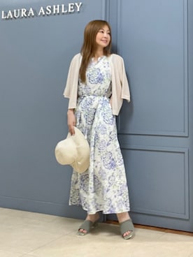 「アイテム（ノーカラージャケット）」を使った、miさん（レディース・154cm）の夏コーディネート