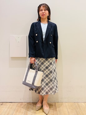 「index（インデックス）のアイテム（テーラードジャケット）」を使った、YUKOさん（レディース・155cm）の春コーディネート