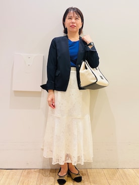 「アイテム（その他シューズ、ブラウン系）」を使った、YUKOさん（レディース・155cm）の夏コーディネート