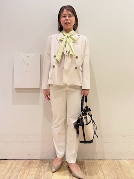 「index（インデックス）のアイテム（テーラードジャケット）」を使った、YUKOさん（レディース・155cm）の春コーディネート