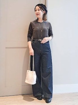 「SOMETHING（サムシング）のアイテム」を使った、Ellyさん（レディース・156cm）の秋コーディネート