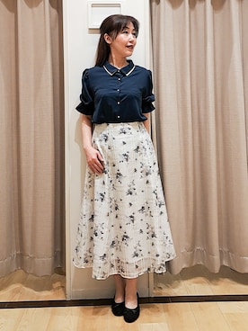 「couture brooch（クチュールブローチ）のアイテム」を使った、Ellyさん（レディース・156cm）の春コーディネート