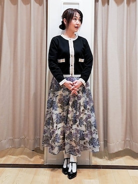 「couture brooch（クチュールブローチ）のアイテム」を使った、Ellyさん（レディース・156cm）の春コーディネート