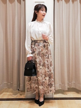 「couture brooch（クチュールブローチ）のアイテム」を使った、Ellyさん（レディース・156cm）の冬コーディネート