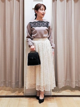 「couture brooch（クチュールブローチ）のアイテム」を使った、Ellyさん（レディース・156cm）の冬コーディネート