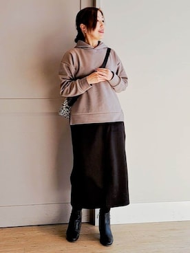 「Lee（リー）のアイテム（ショルダーバッグ）」を使った、Ellyさん（レディース・156cm）の秋コーディネート
