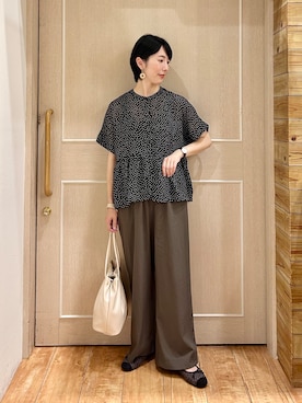 「SHOO・LA・RUE（シューラルー）のアイテム（トートバッグ）」を使った、ちぐささん（レディース・158cm）の夏コーディネート