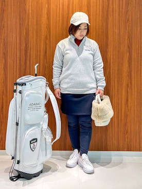 「アイテム（レギンス/スパッツ、ブルー系）」を使った、asamiさん（レディース・150cm）の秋コーディネート