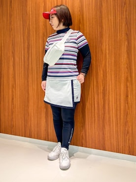 「アイテム（サンバイザー）」を使った、asamiさん（レディース・150cm）の春コーディネート