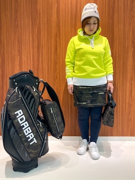 「アイテム（レギンス/スパッツ、ブルー系）」を使った、asamiさん（レディース・150cm）の冬コーディネート