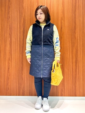 「アイテム（レギンス/スパッツ、ブルー系）」を使った、asamiさん（レディース・150cm）の秋コーディネート