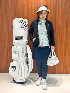 「アイテム（レギンス/スパッツ、ブルー系）」を使った、asamiさん（レディース・150cm）の春コーディネート