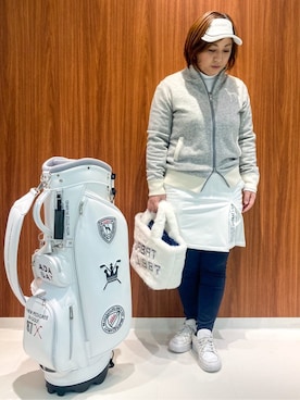 「アイテム（レギンス/スパッツ、ブルー系）」を使った、asamiさん（レディース・150cm）の冬コーディネート