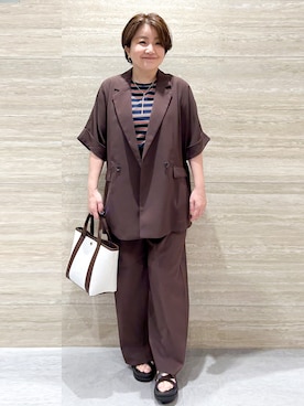「OPAQUE.CLIP（オペークドットクリップ）のクロスベルトデザインサンダル（サンダル）」を使った、NAMIさん（レディース・152cm）の春コーディネート