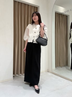 「Iラインスカート」｜RENAさん（レディース・158cm）の春コーディネート