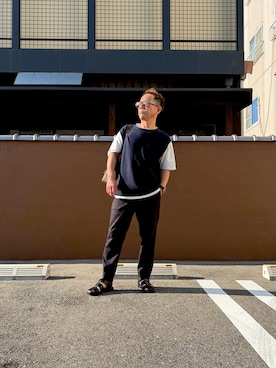 「アイテム（腕時計、ブラウン系）」を使った、k-kさん（メンズ・162cm）の夏コーディネート