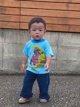 「Wrangler（ラングラー）のアイテム」を使った、komakidsさん（キッズ・80cm）の夏コーディネート