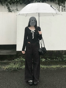 「SLY（スライ）のアイテム（パンツ）」を使った、ヨウさん（レディース・165cm）の秋コーディネート