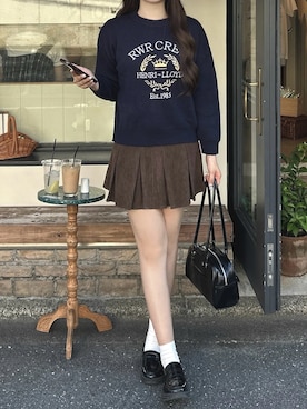 「STANDOIL（スタンドオイル）のSTAND OIL/スタンドオイル CHUBBY BAG ショルダーバッグ 2026新作　再入荷（ショルダーバッグ、ブラック系）」を使った、ヨウさん（レディース・165cm）の秋コーディネート
