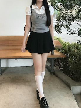 「nugu-your closetのアイテム（トップス、グレー系）」を使った、ヨウさん（レディース・165cm）の夏コーディネート