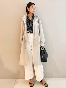 「UNTITLED（アンタイトル）の【2WAY/洗える/はっ水】グログランモッズコート（モッズコート、グレー系）」を使った、wos59206さん（レディース）の冬コーディネート
