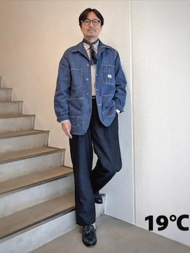 「アイテム（カバーオール）」を使った、epcさん（メンズ・172cm）の春コーディネート