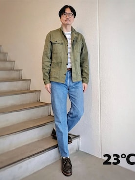 「Levi's（リーバイス）のアイテム（デニムパンツ、ブルー系）」を使った、ep8さん（メンズ・172cm）の春コーディネート