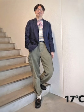 「SAINT JAMES（セントジェームス）のアイテム」を使った、epcさん（メンズ・172cm）の春コーディネート