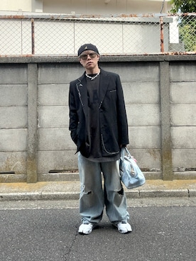 「gentle monster（ジェントルモンスター）のアイテム」を使った、まいたけさん（メンズ・169cm）の春コーディネート