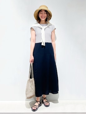 「grove（グローブ）のアイテム（ハット）」を使った、fjhr26さん（レディース・155cm）の夏コーディネート