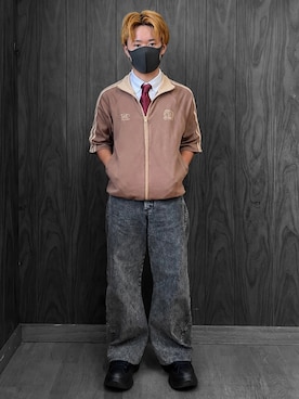 「アイテム（フォーマルスーツ/小物、レッド系）」を使った、ユーノウさん（メンズ・153cm）の秋コーディネート