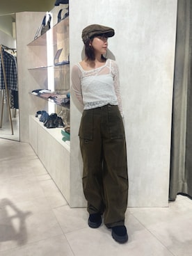 「MURUA（ムルーア）のアイテム（パンツ）」を使った、KAORIさん（レディース・149cm）の秋コーディネート