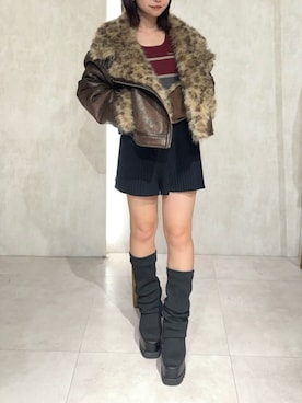 「MURUA（ムルーア）のアイテム（パンツ）」を使った、KAORIさん（レディース・149cm）の秋コーディネート