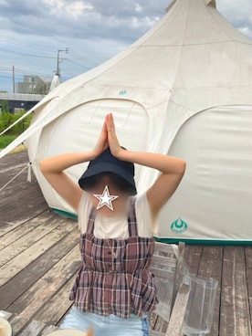 「GU（ジーユー）のアイテム（帽子）」を使った、beansssssさん（レディース・158cm）の夏コーディネート