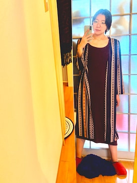 「古着屋Re:さんで。のアイテム（ワンピース/ドレス、パープル系）」を使った、🌱‬‪さん（レディース・159cm）の夏コーディネート